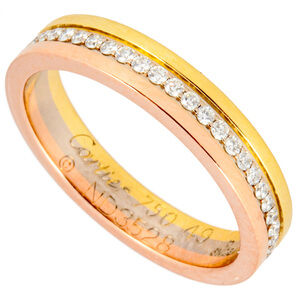 CARTIER 18k Gold Diamond Ring #49